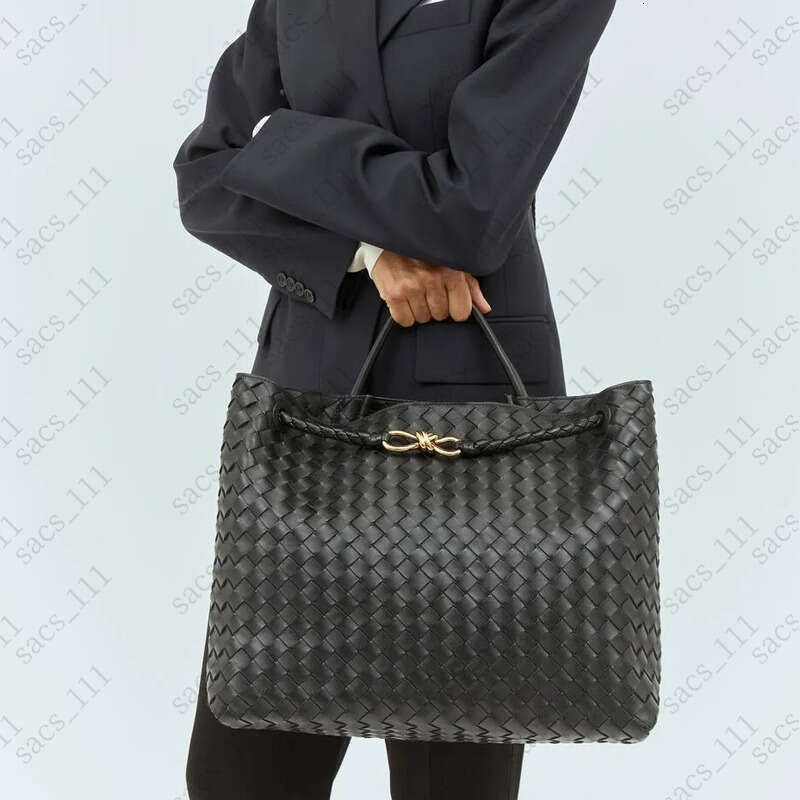 2024 Bowknot Metal Braided Rope Buckle Woven Women Tote Bag Genuine Leather Large Capacity Shoulder Handbag