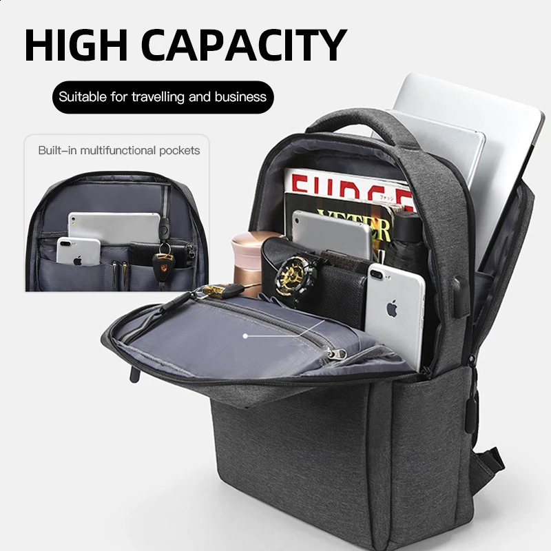 40L Laptop Backpack Durable 17 Inch for Men Women with USB Charger Port Luggage Sleeve Sturdy College Rucksack Bag For Macbook 250815