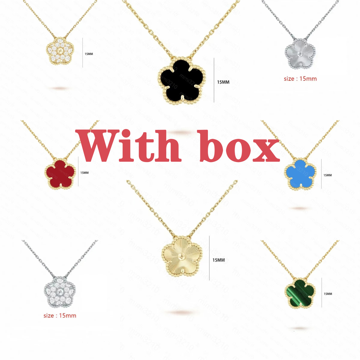 With box necklace designer necklace 18K Gold Plated Stainless Steel Holiday gifts with various patterns and colors clover necklace luxury jewelry chain jewelry