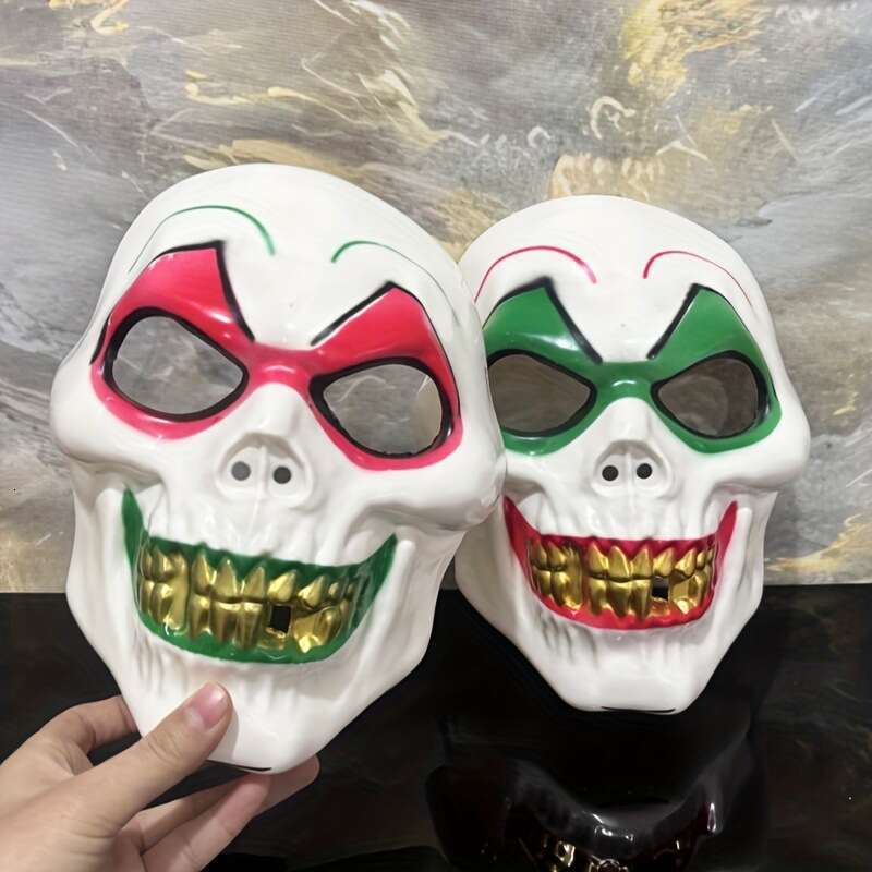 Halloween Carnival Funny Quirky Party Ball Big Gold Teeth Mask Cosplay Ghost Headgear Smiley Face