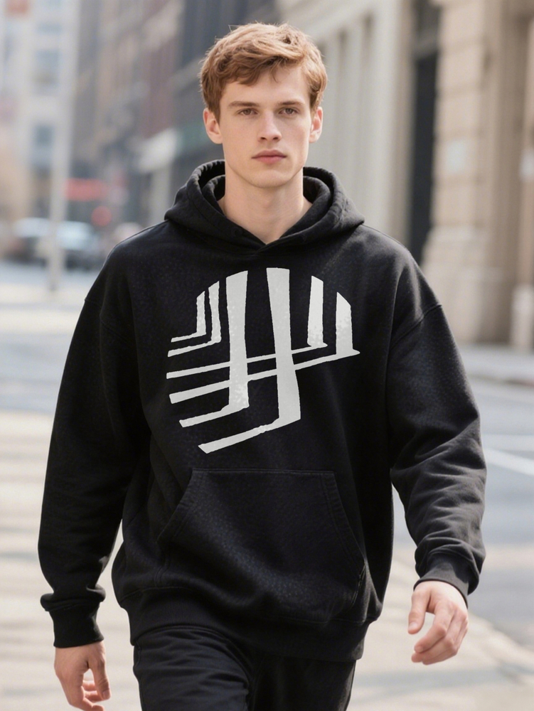 Men s Humorous Hoodie Vintage Graphic ee Casual Black with Unique Abstract Design hine 21778 3c5a2