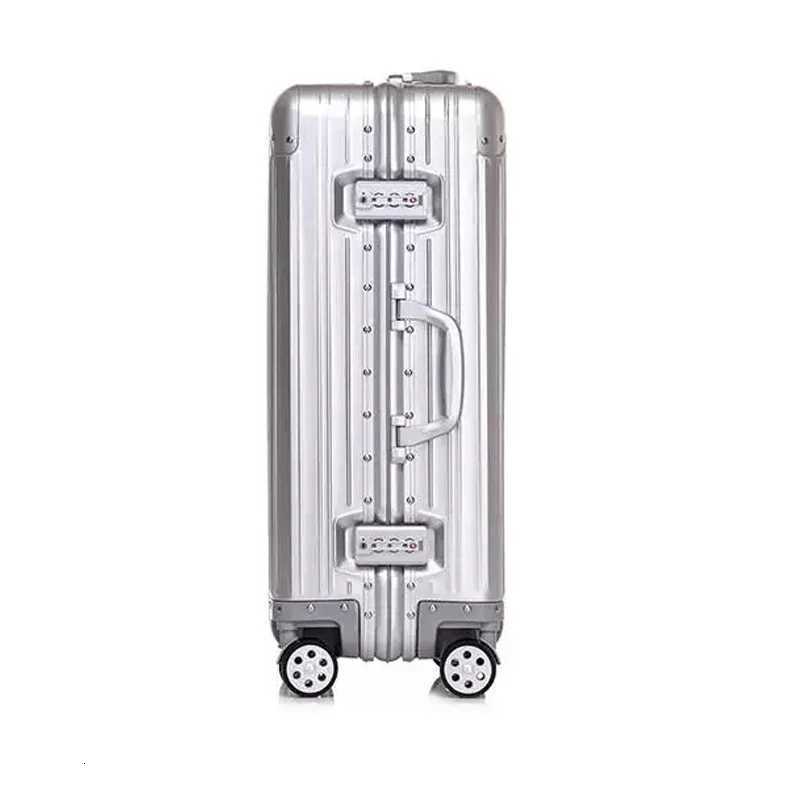 100% Aluminum Magnesium Alloy Suitcase Metal Rolling Luggage 20/28/30 inch Trolley Case Carry-on Cabin Suitcase Large Size L250815