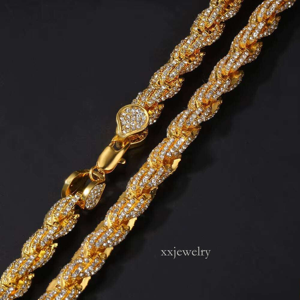 Customizable multi-colored fine necklace Ice jewelry Cuban full brick chain