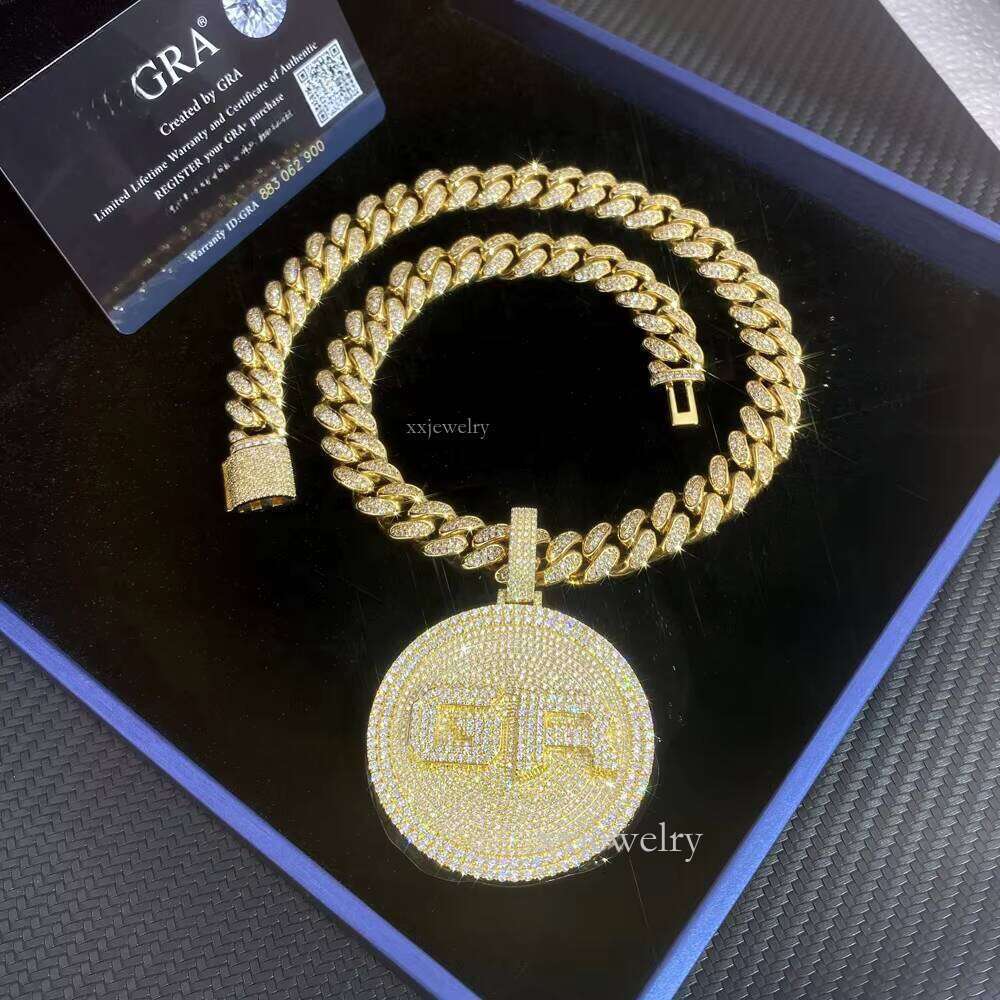 Icy Letter S 10K 14K Silicone Stone VVS Pendant Chain Hip Hop Boutique Jewelry