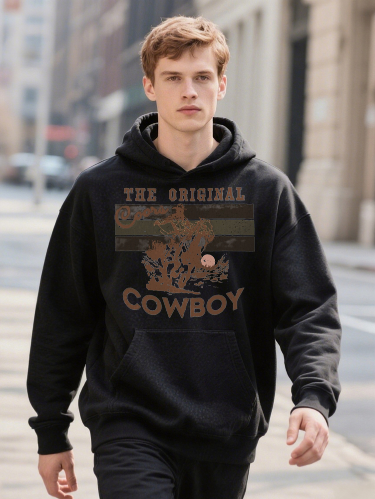 Men S Casual Crew with he Original Cowboy Print Western Style Breathable Hoodie Regular Fit d91d2 c7349