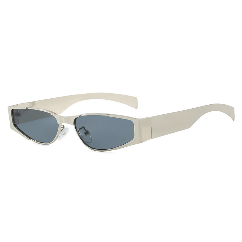 2025 New Arrival Women Slim Metal Frame Hip Hop Sunglasses Influencer Favorite Unique Street Style UV Protective Sunnies