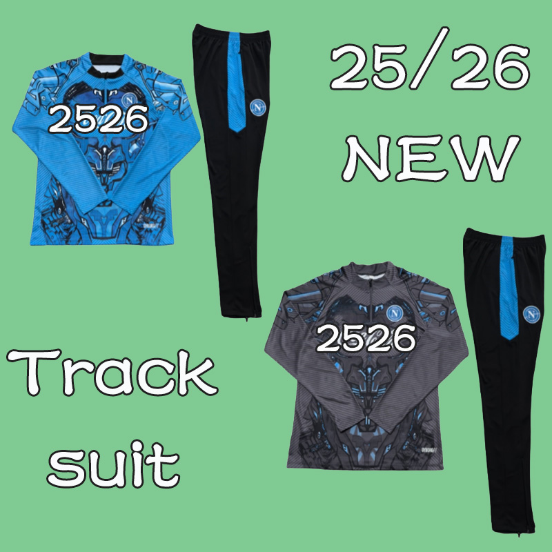 25/26 Season NAPOLI long tracksuit long sleeved training suit kit uniform chandal adult sweatshirt Sweater Men KIDS NAPOLI training shirt long