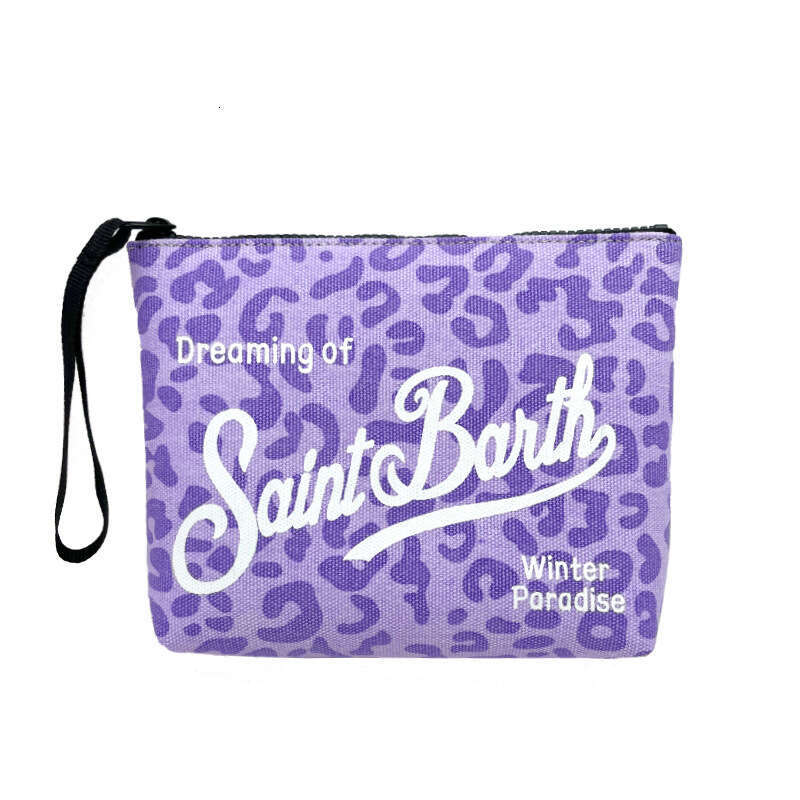 SAINT BARTH Autumn Winter New Clutch Bag for Women Colorful Leopard Print Canvas Diving Handbag