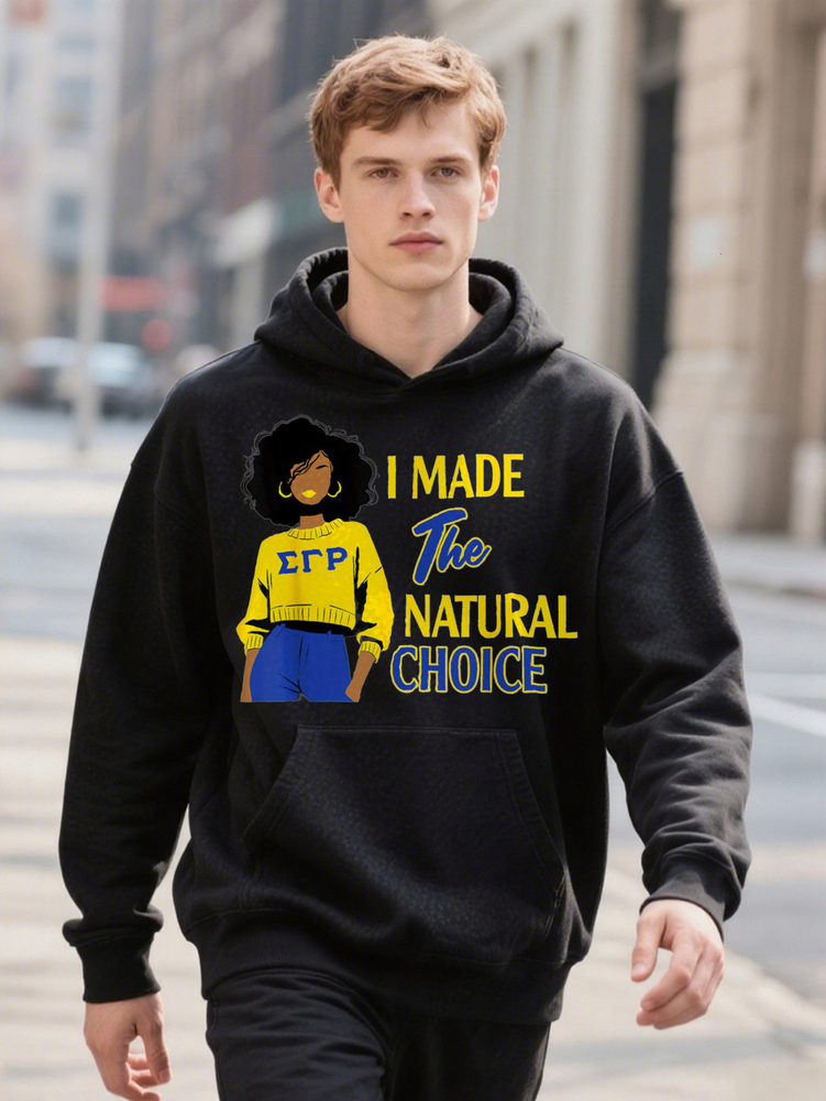 Hoodie Breathable Fabric Sigma Gamma Rho Paraphernalia Men's Cotton I Made It Natural Choice Design Black History