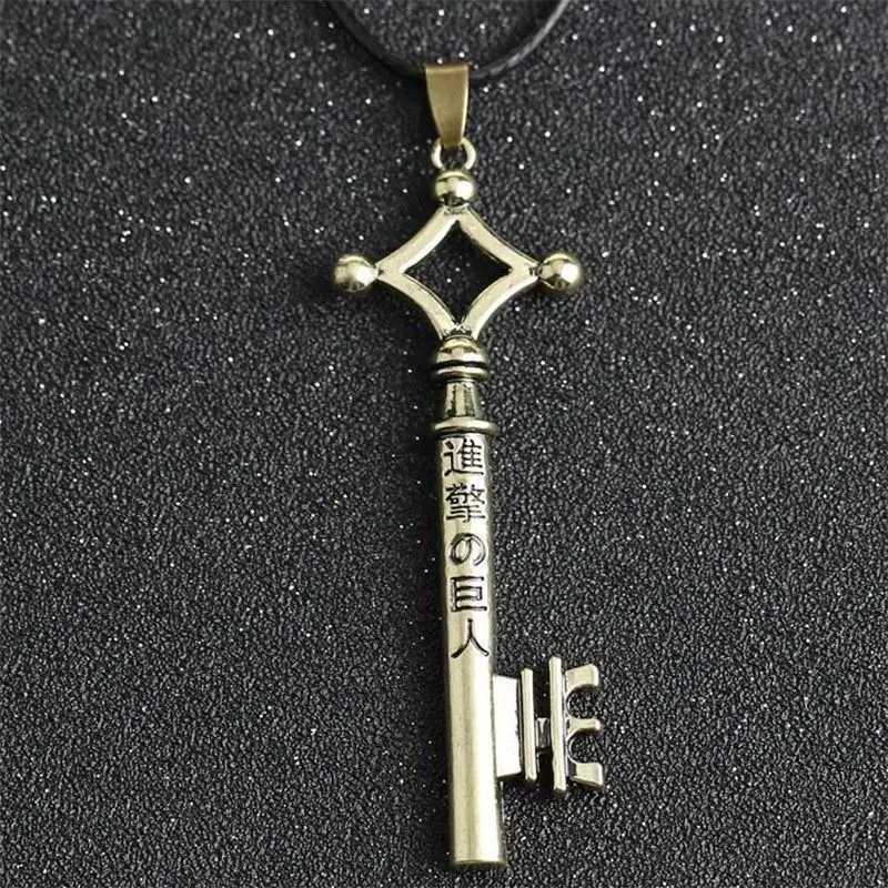 Anime Attack on Titan Necklace Eren Key Shingeki No Kyojin Pendant Vintage Retro Necklace Cosplay Party Jewelry XJ250816