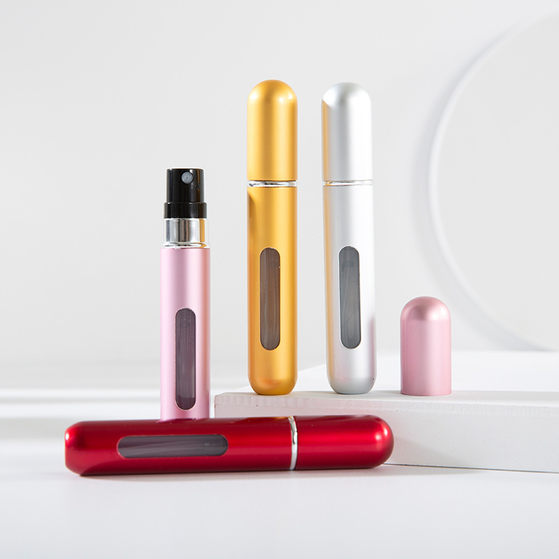 8ML Self-Pump Spray Aluminum Bottom Press Direct Fill Perfume Dispenser Bottle