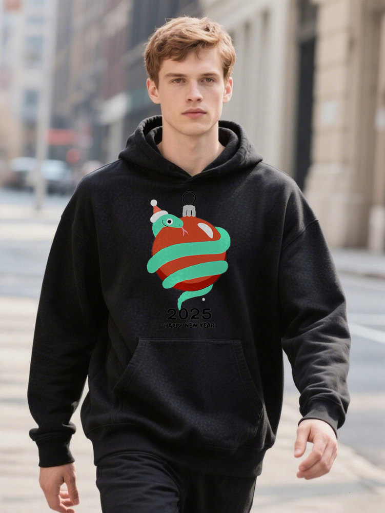 Funny Men's Fashion Vintage Hoodie Black With Humorous Graphic Print Casual Ee Hine