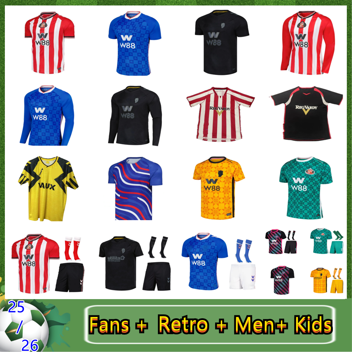 SUNDERLAND 25 26 Soccer Jerseys ISIDOR PRITCHARD MAYENDA E. LE FERIGG HUME PATTERSON 2025 2026 Long Football Shirt ROBERTS SIMMS STEWART BALLARD SADIKI Home Kids Kit