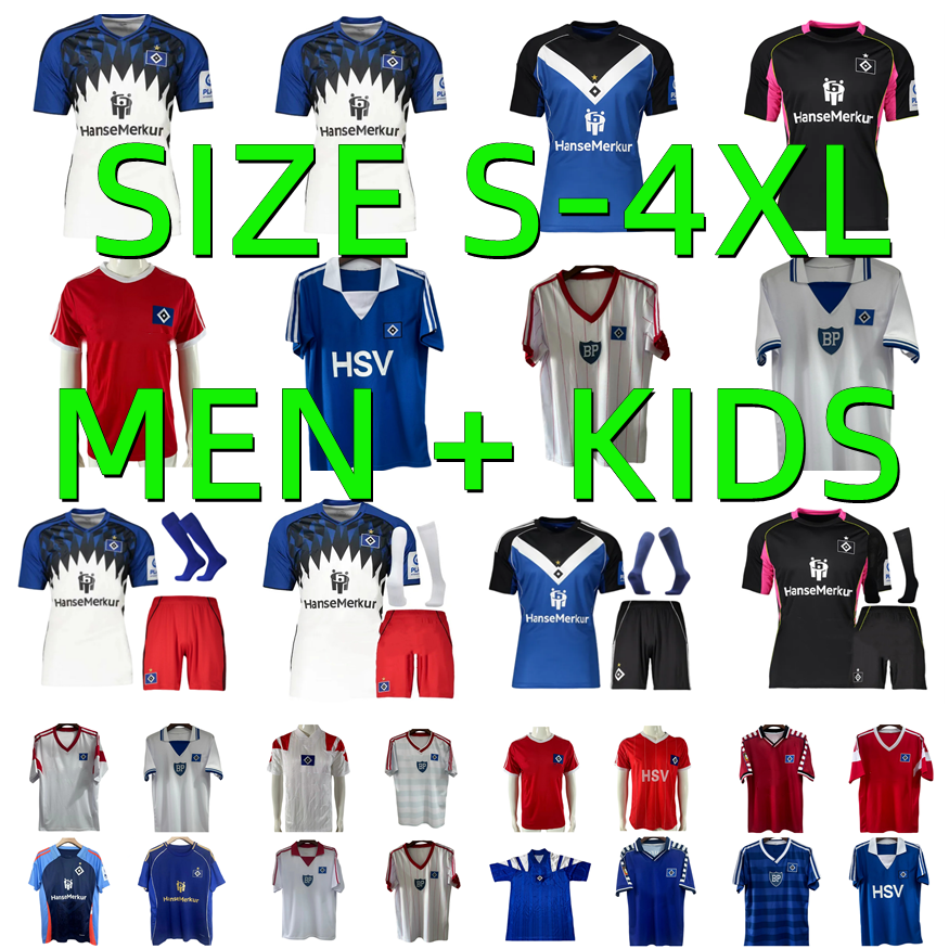 25 26 Hamburger SV Soccer Jerseys retro 1979 1980 1983 1984 1986 1992 1993 DOMPE MEFFERT SELKE PHERAI ELFADLI LEIBOLD GLATZEL 2025 2026 HSV men Kids kit football shirts