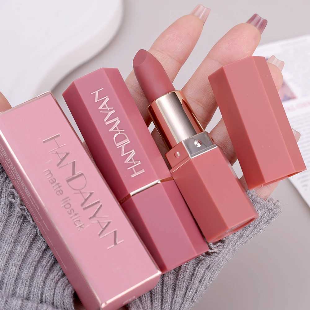 Rose Pink Nude Matte Velvet Lipstick Color Rendering Lasting Non-stick Cup Sexy Lipsticks Waterproof Beauty Lips Makeup CosmeticXJ250816