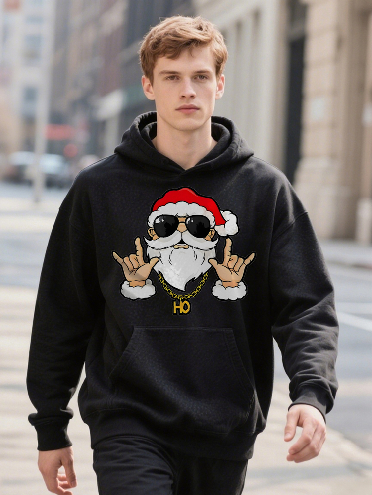 S Casual Graphic Versatile Hoodie ee with Cool Santa Print Perfect Gift Men Ideal for Wear fb70e 60184