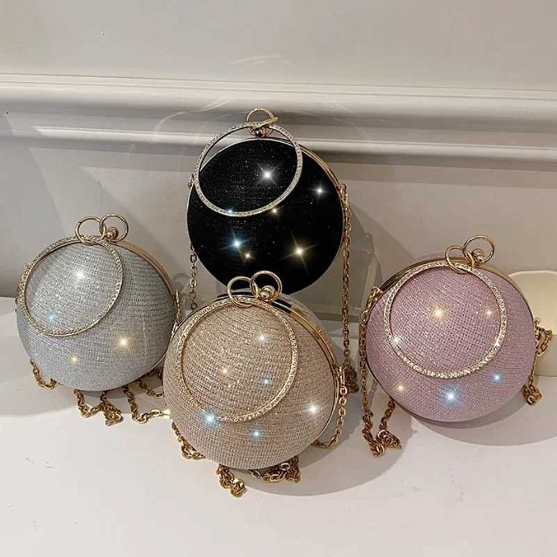 Circular Ring Portable Evening Bags Metal Silver Round Ball Handbags for Lipstick Elegant Luxury Clutch Purse Wedding Wallets W250816