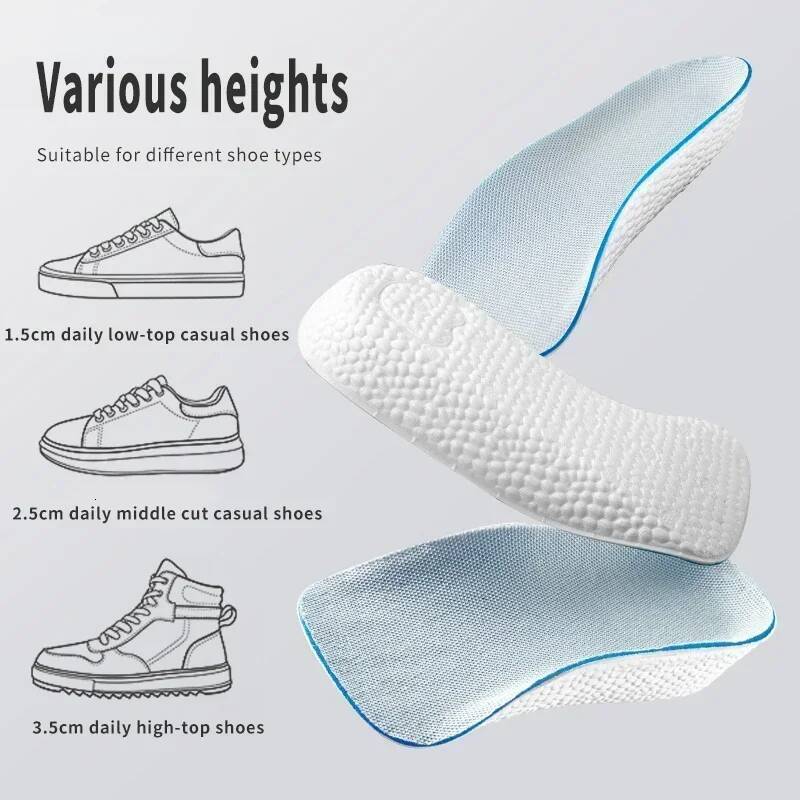 Memory Foam Height Increase for Men Women Shoes Flat Feet Arch Support Orthopedic Insoles Sneakers Heel Lift Shoe Pads ddmythur