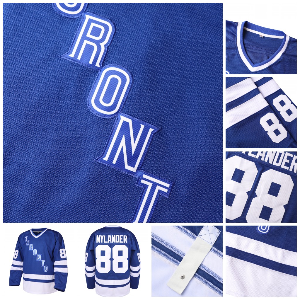 23 Matthew Knies 2025 Blue/White Hockey Jeresys 88 William Nylander Marner Thrun Maccelli Boyd Roy Mermis Custom any Nom and Num Stitched