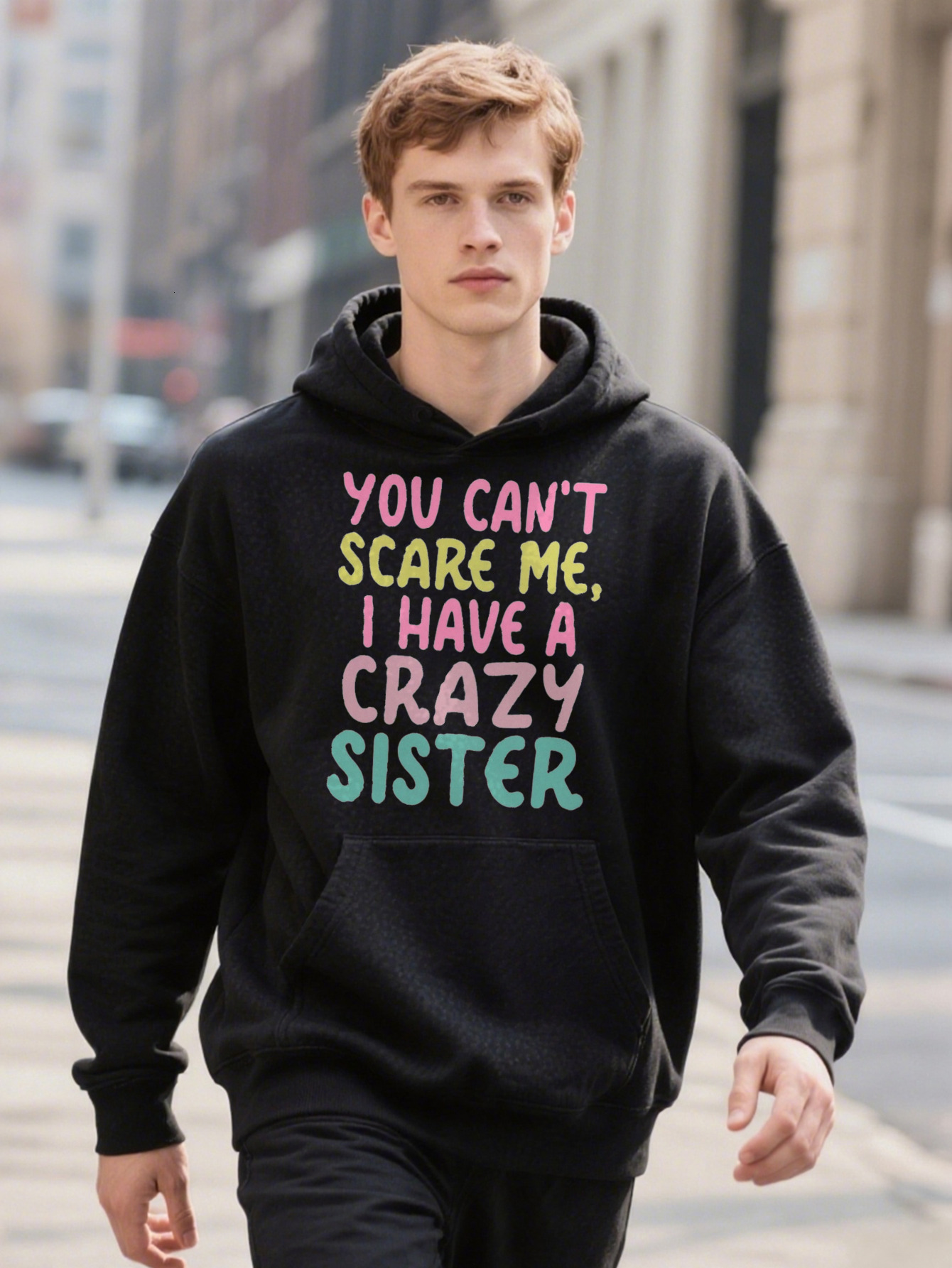 1 Have A Crazy Sister Men S Casual Breathable Geometric Print Perfect For All Hoodie Seasons