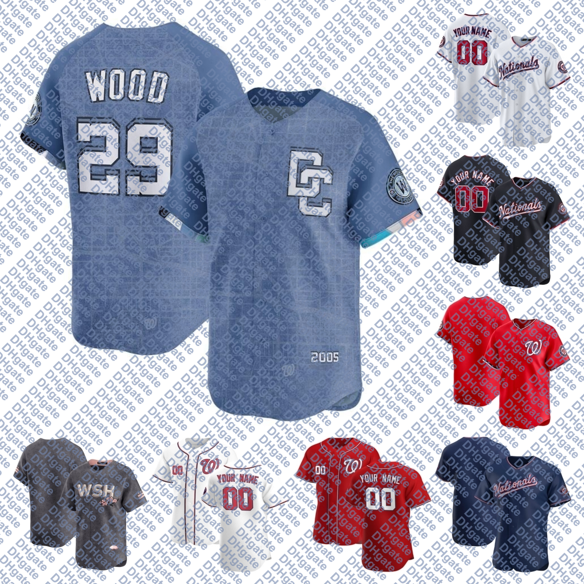 James Wood Nationals Baseball Jersey Eli Willits CJ Abrams Luis Garcia Jr Josh Bell Jake Irvin MacKenzie Gore Mitchell Parker Jacob Young Dylan Crews Men Women Youth