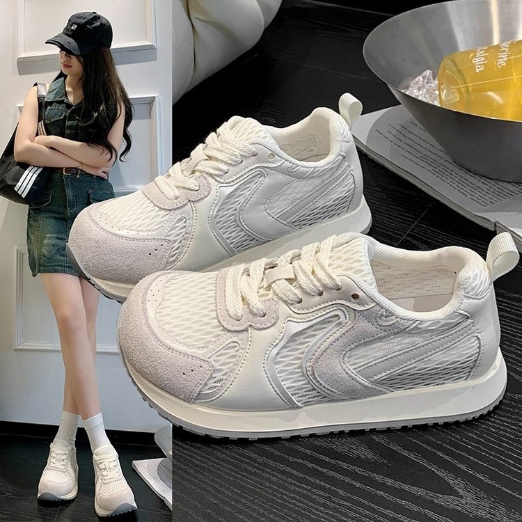 Designer Platform Light Running Women New Mesh Surface Breathable Sports Casual Lace-Up Soft Sole Gander Shoes