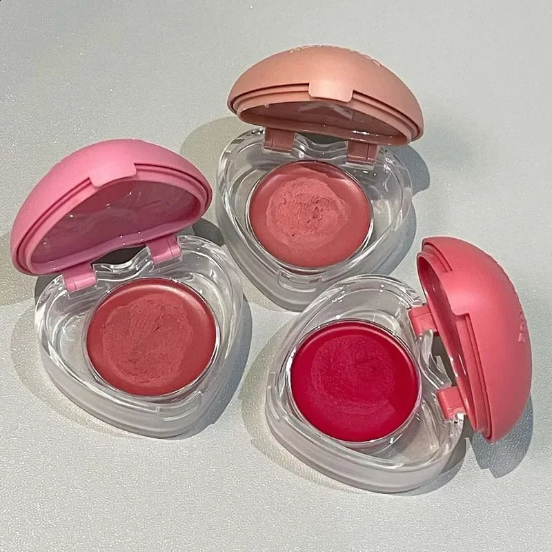 Heart-shaped Blush Cream Lip Cheek Dual-purpose Lip Mud Lipstick Natural Plum Rose Coral Red Matte Monochrome Blusher Cream 250815