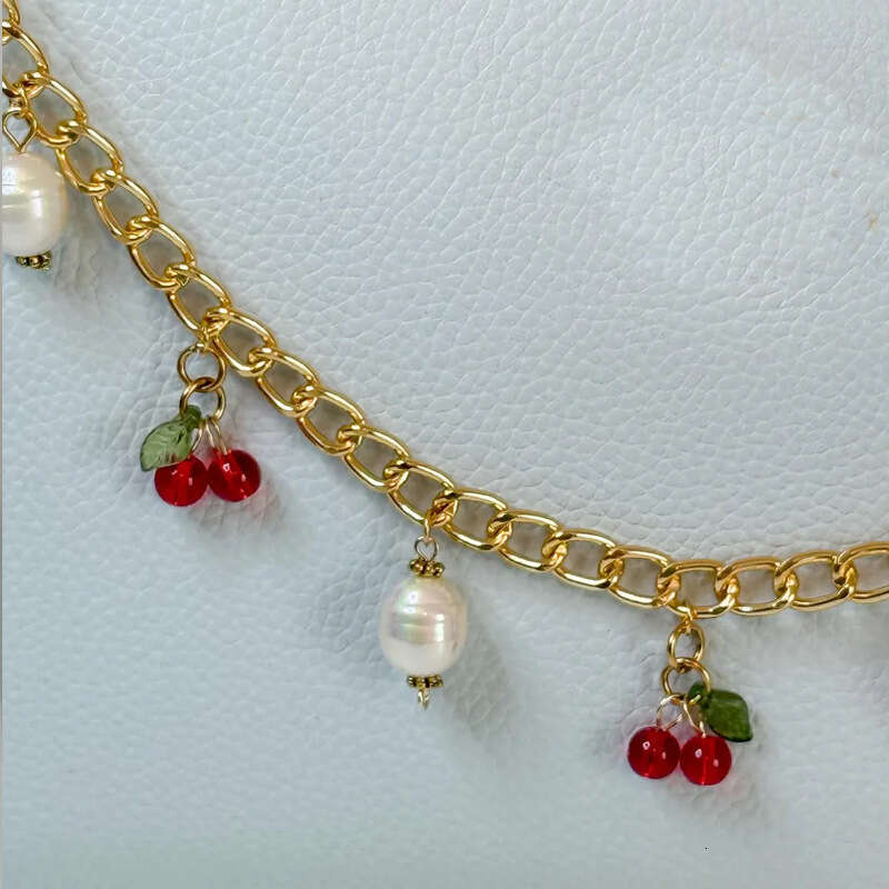 Sweet Korean Style Women's Accessories Versatile Fruit Cherry Pendant Bag Hanging Chain