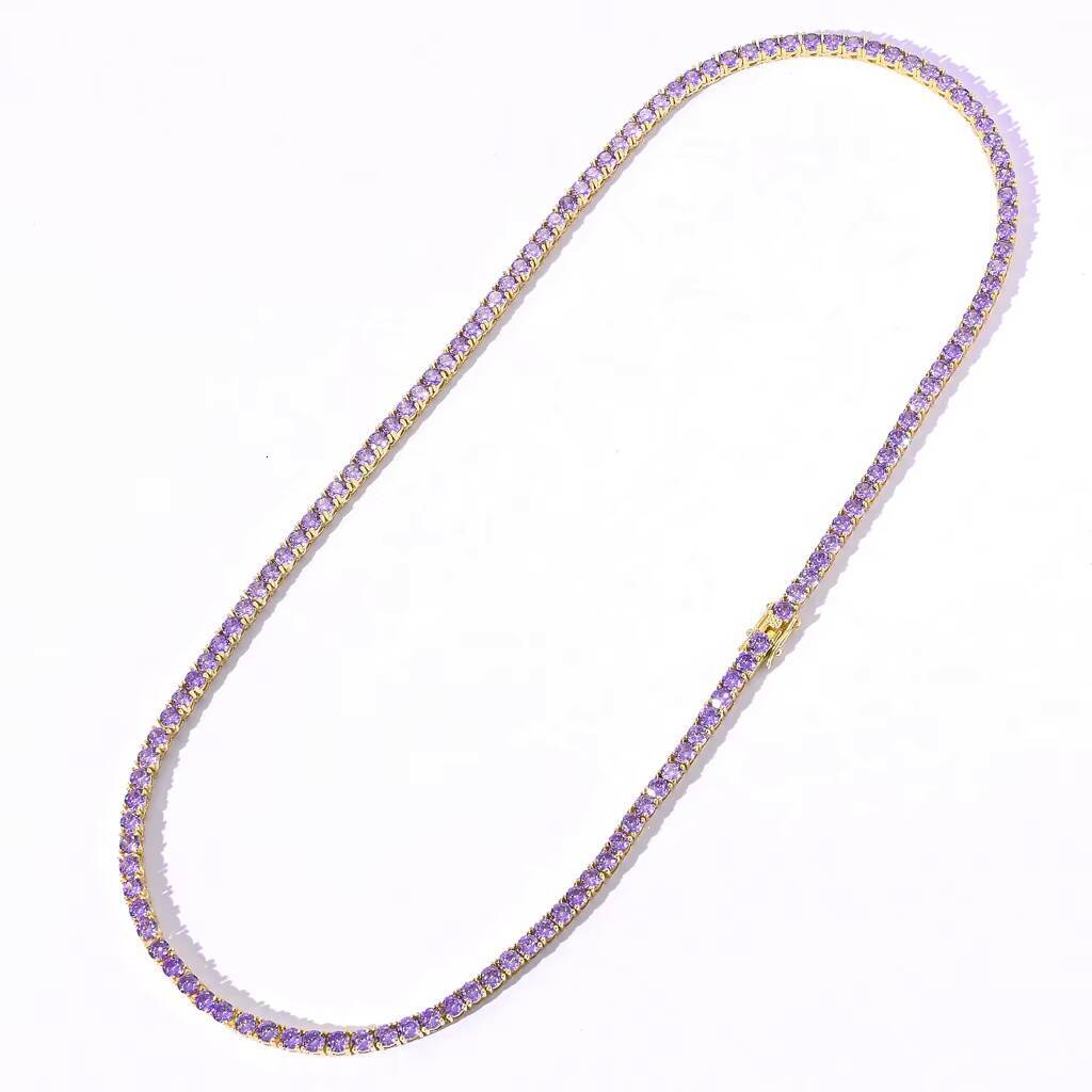 Latest European and American hip-hop jewelry; white gold tennis bracelet necklace; moissanite tennis bracelet necklace.