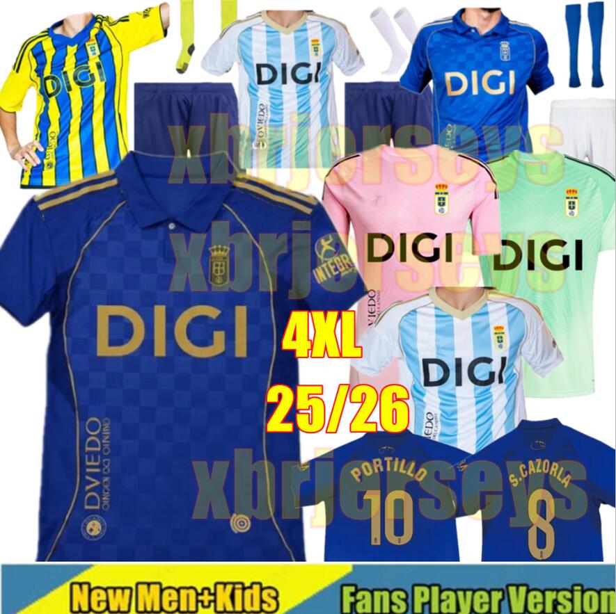 4XL 25 26 Real Oviedo Soccer Jerseys 1996 1990 1991 Retro JIMMY S. CAZORLA BORJA maillots de foot HUGO ALEMAO SEOANE MOYANO DUBOVSKY 2025 2026 Football Shirts Men kids