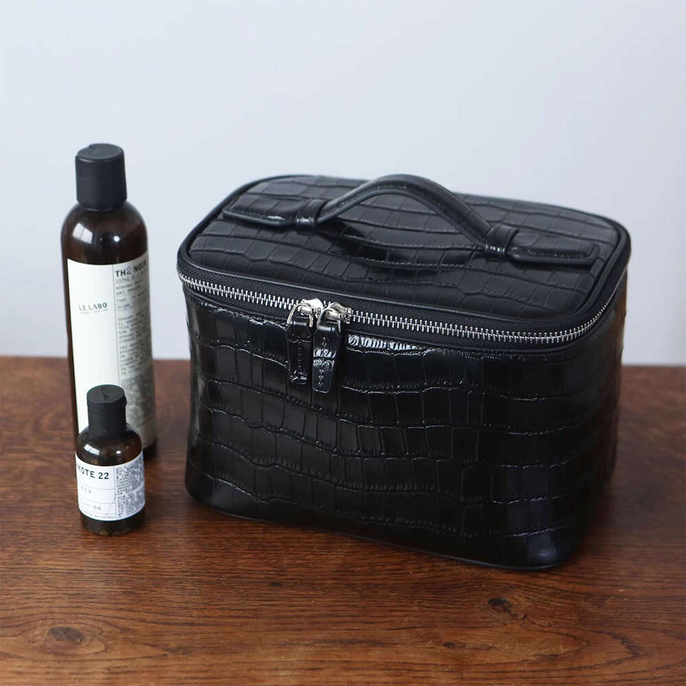 Cowhide Tool Box Bag Portable Large Capacity Travel Professional Business Trip Handheld Makeup Case Storage