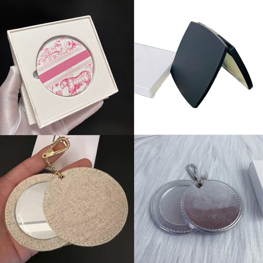 Designer Folding Cosmetic Mirror Double Side Metal Mirror Portable Hd Make-up Makeup Mirror with Gift Box