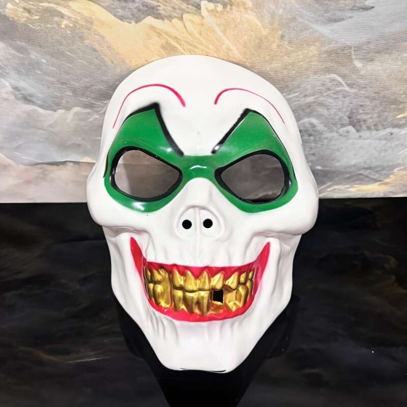 Halloween Carnival Funny Quirky Party Ball Big Gold Teeth Mask Cosplay Ghost Headgear Smiley Face