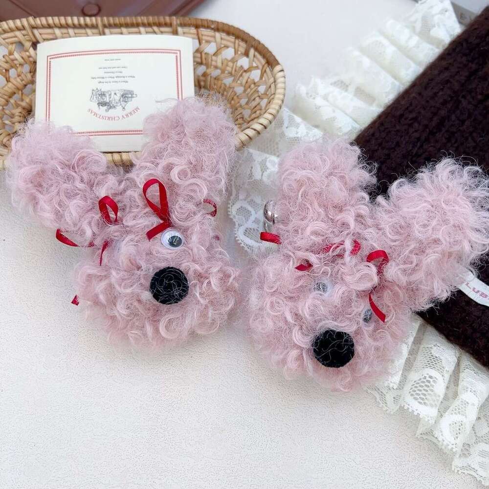 Autumn Winter New Pendant Cute Puppy Plush Doll Creative Cartoon Keychain Bag Decoration Accessories for Women