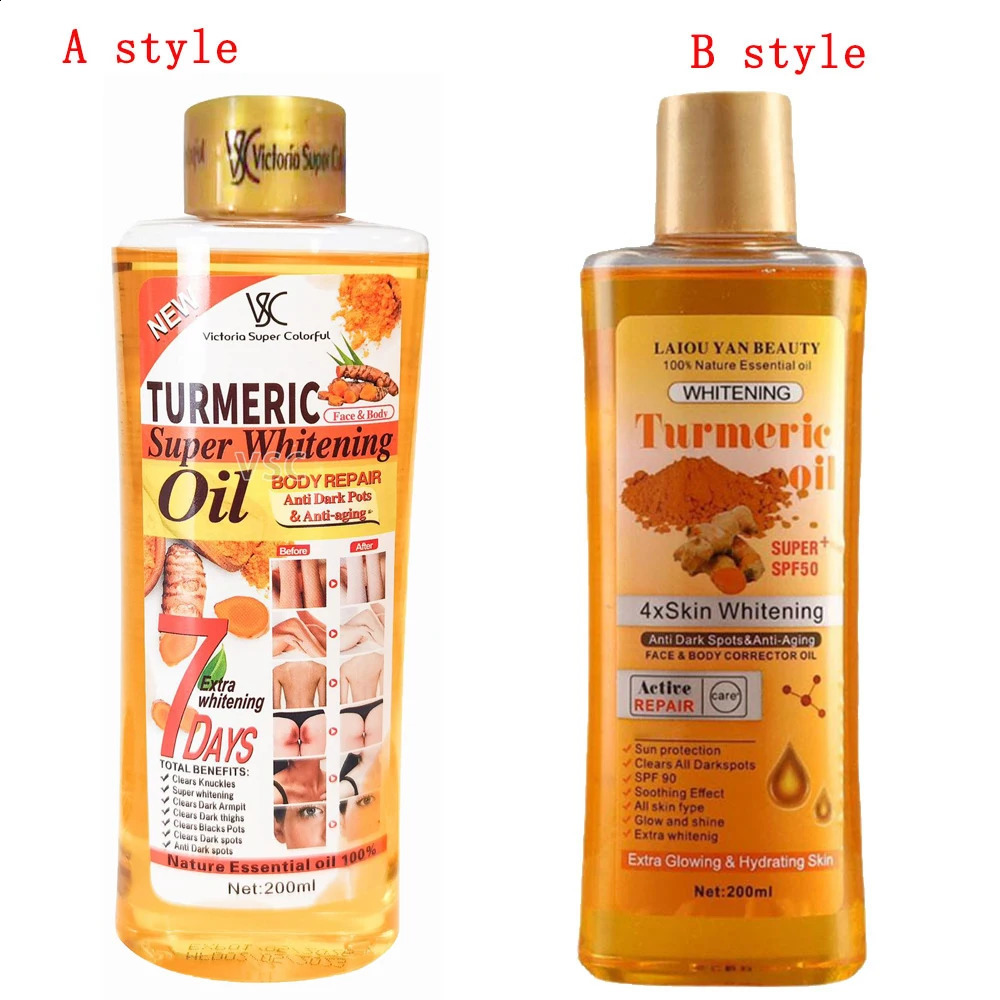 200ML Turmeric Face Essential Oil Body Massage oil izing Diffuser Aroma Smoothing Body Face Skin Care 250812