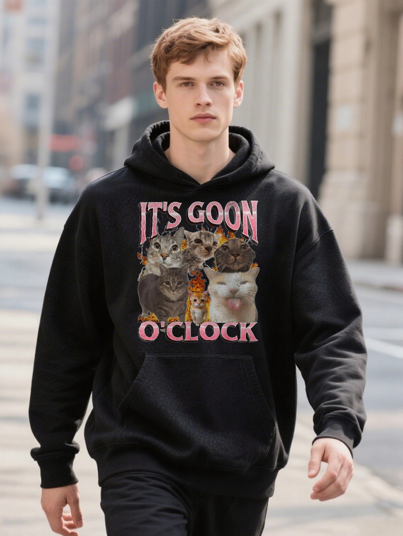 Men It S Goon O Clock Laughing Meme Hoodie Cotton Lightweight Breathable Fun Casual