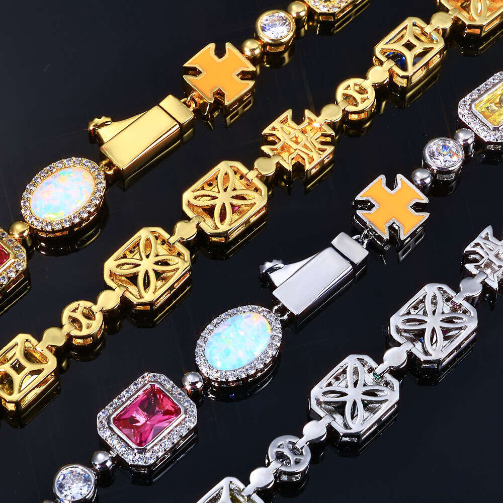 Hip Hop Colorful Women's Jewelry High-end Zircon Men's Necklace