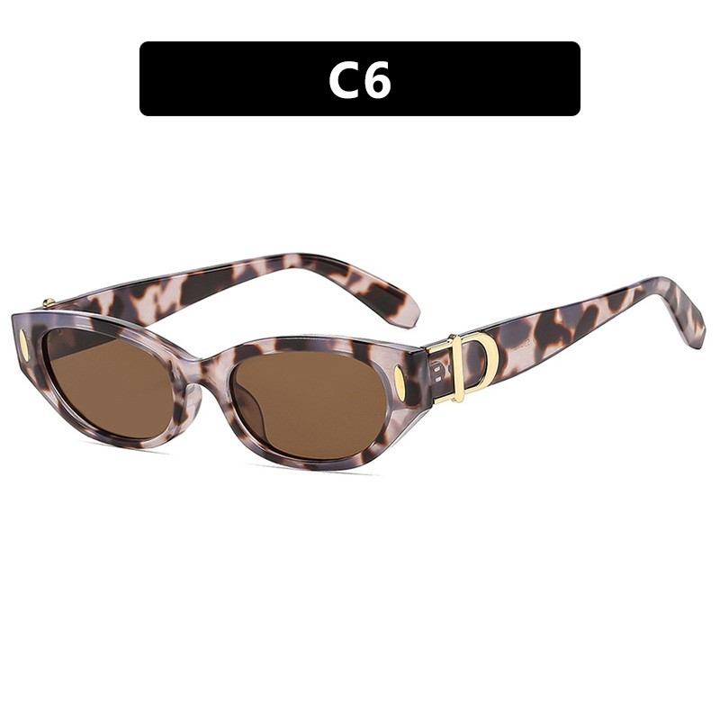 2025 New Arrival Women Small Frame Cat Eye Sunglasses with Rhinestone Accents Trendy European American Street Style UV Protective Sunnies