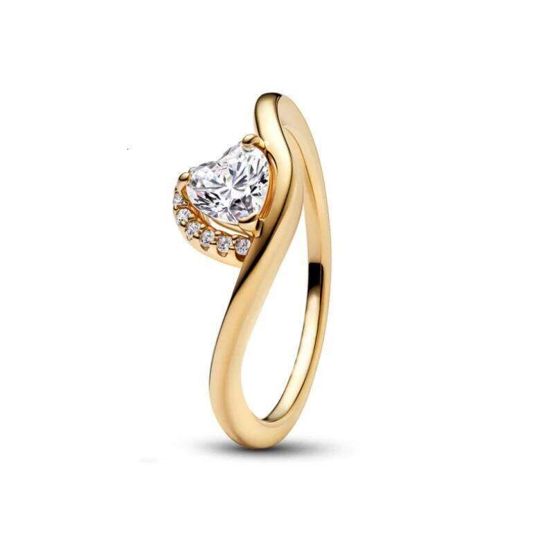 New Hot Selling 925 sterling silver with Golden Color Bow Ring, for Women Jewelry, Elegant Crown Ring, Wedding, Anniversary Gifts