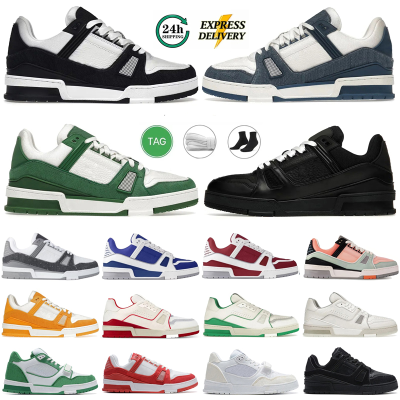 Designer Low Trainer Men Womens Dress Casual shoes Sneakers Denim Black Blue Green Triple White Red Work Out Flat Heels Platform Mens Trainers chaussures 36-45