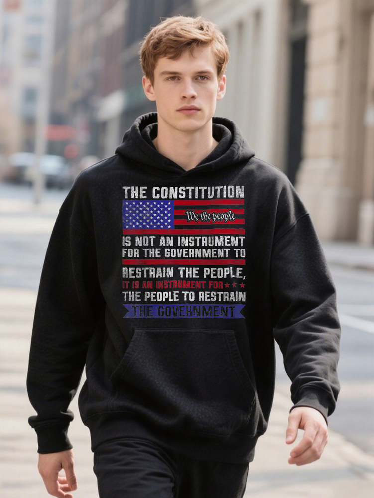 100% Cotton US Hoodie Patriotic He Constitution Is An Instrument Soft Breathable Casual And Versatile Rich