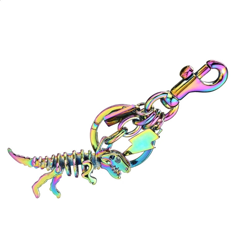 Colorful Alloy Dinosaur Bone Keyring Eye Catching Metal Keychain Accessory Fashionable Bag Charm Ornament for Students P9YF 250815