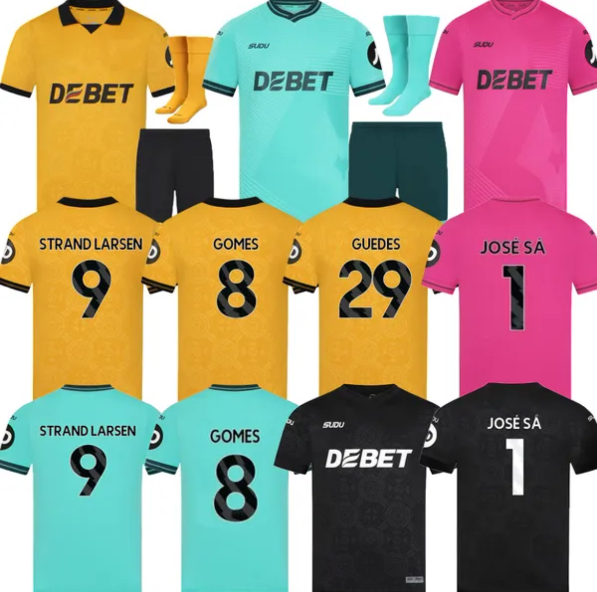 4XL 2025/26 WoLvErHaMpToNes WoLvEs 3rd soccer jerseys J.ARIAS STRAND LARSEN GUEDES R.GOMES HEE CHAN BELLEGARDE MUNETSI JOSE SA men kids Kits socks sets football shirts