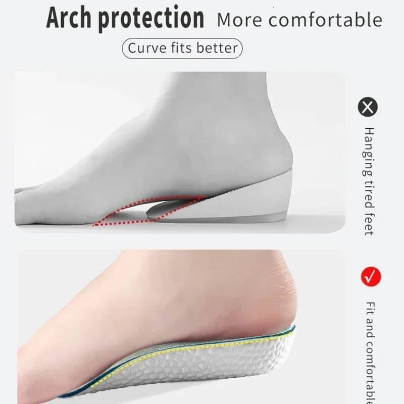Memory Foam Height Increase for Men Women Shoes Flat Feet Arch Support Orthopedic Insoles Sneakers Heel Lift Shoe Pads ddmythur