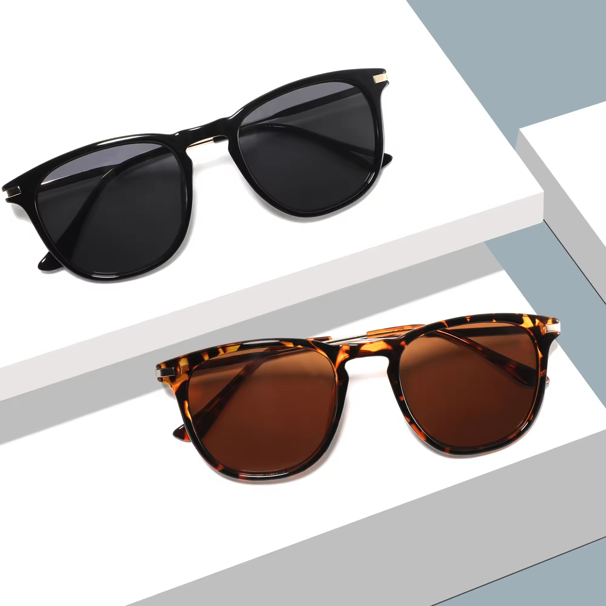 Cheap wholesale 2024 new sunglasses uv400 PC frame custom logo sunglasses for men and women, PC frames, metal temples, Joker series, fashion trends.