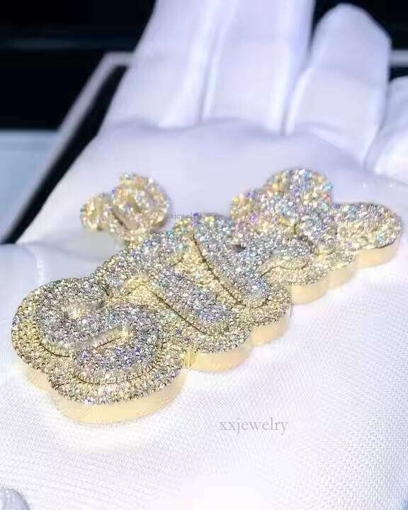 Fashion Jewelry Series Men and Women Letter Moissanite Pendant Gold Plated Pure Sier