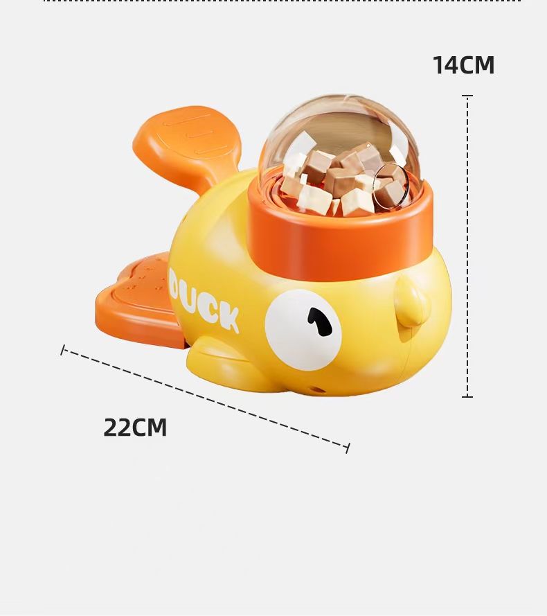 Farewell to destructive boredom New rubber duck pet feeding toy boosts interaction multi-functional fits freeze-dried treats under 15mm made of ABS