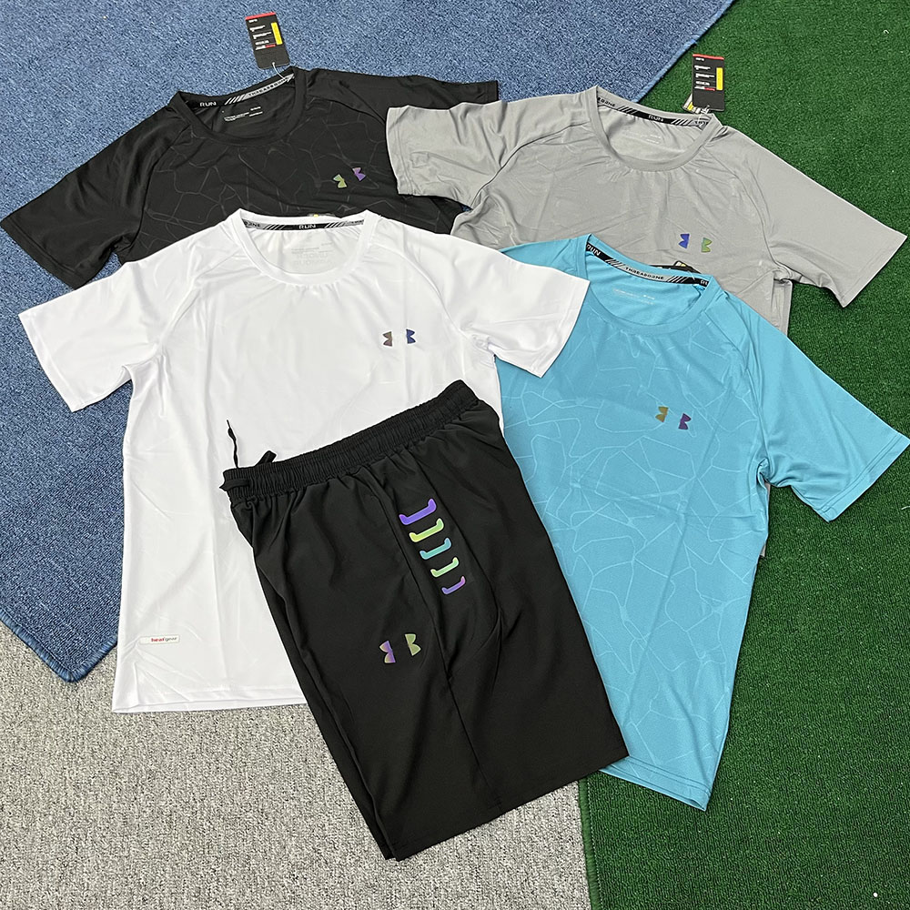 men's gym tshirts casual Short-sleeved tees Moisture-Wicking Breathable Quick-Dry designer T-shirt Training running tee shirt+shorts suit 77y