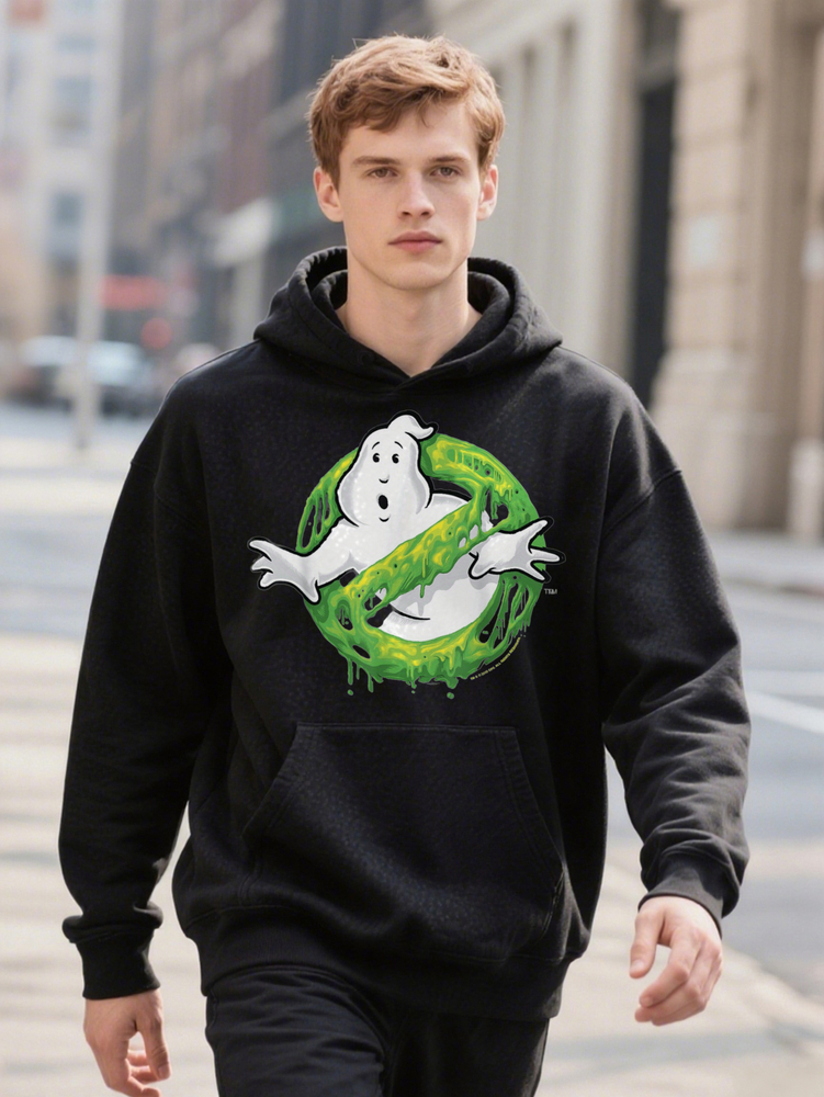 Ghostbusters Slime Hoodie Soft Breathable Cotton Black With Neon Green Design Perfect For