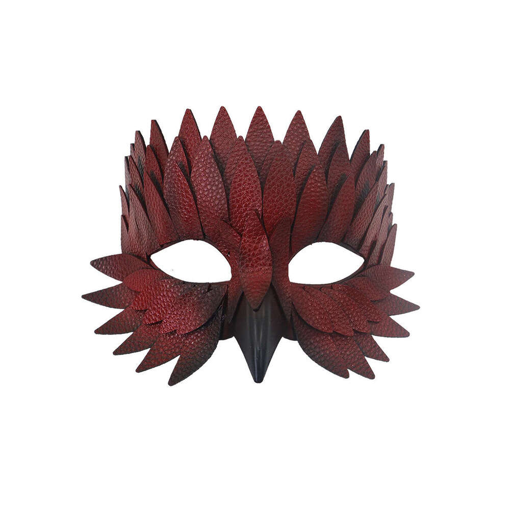 Halloween High-end Half-face Leather Feather Bird Beak Masquerade Party Mask Costume Prop Bar Fun Adult Version